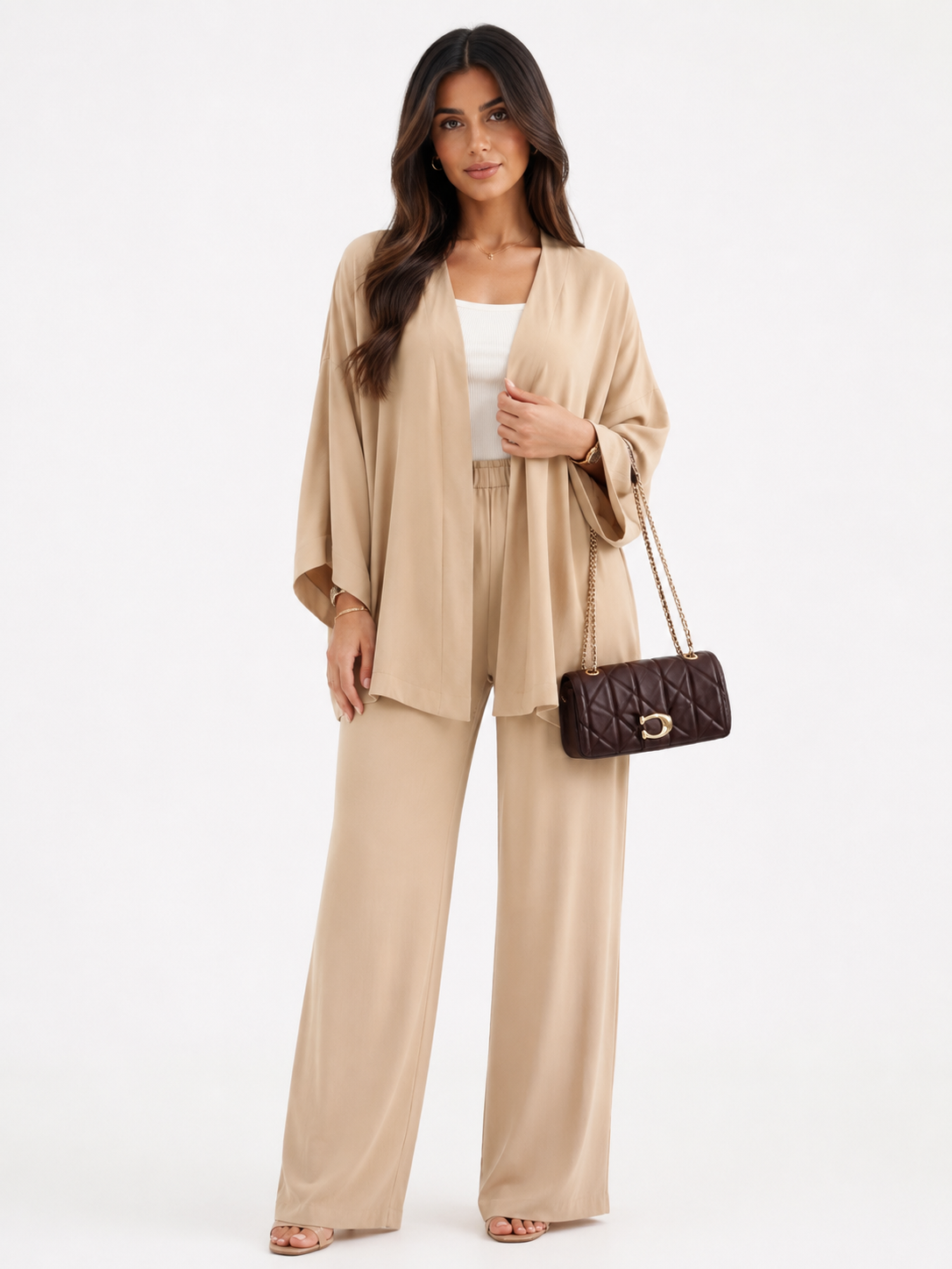 Beach Kimono & Wide Leg Pants Set